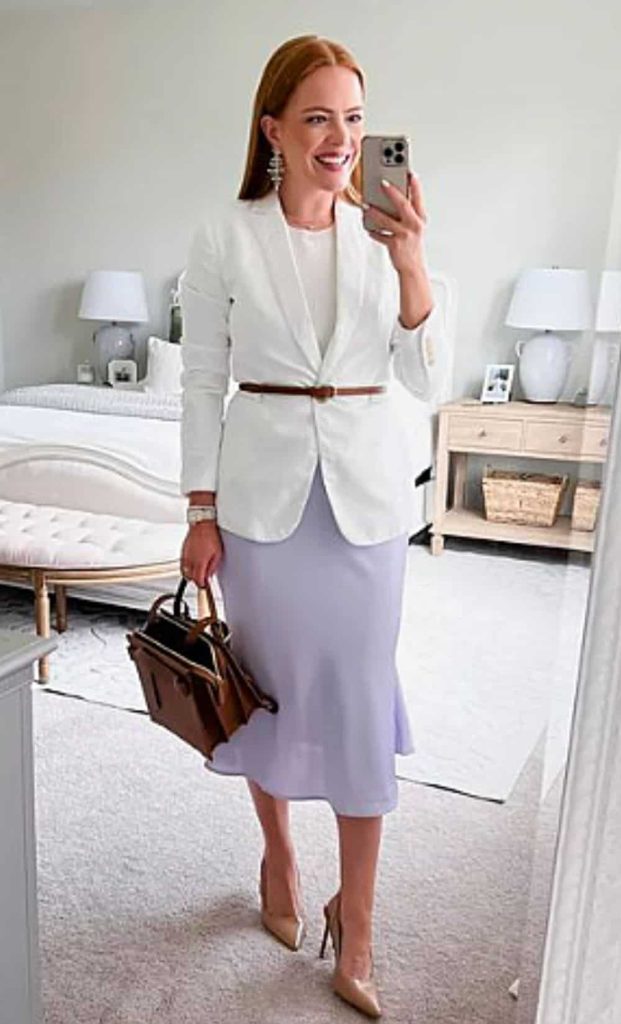 Blazer with belt workwear