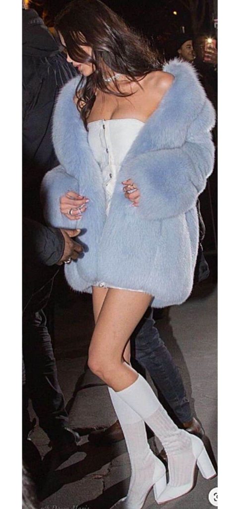 fluffy coat outfit idea