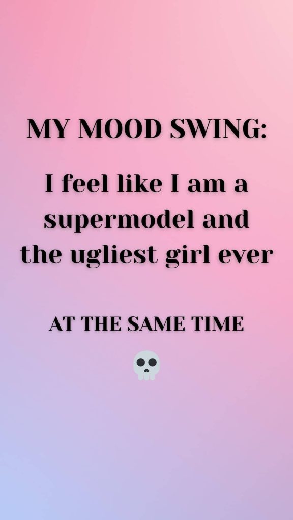 Mood swing funny quote pink wallpaper