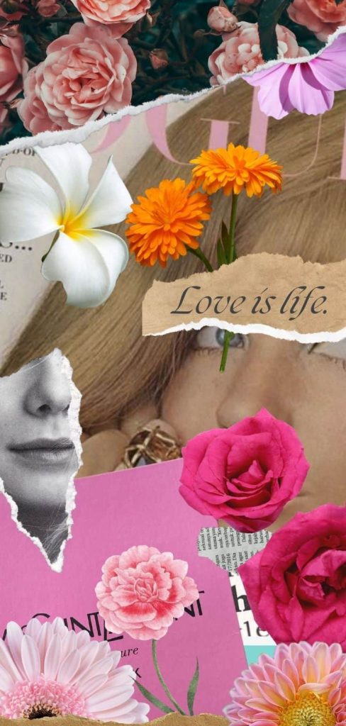Real flower collage