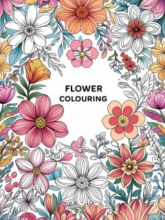 aesthetic colouring book flower printable adult