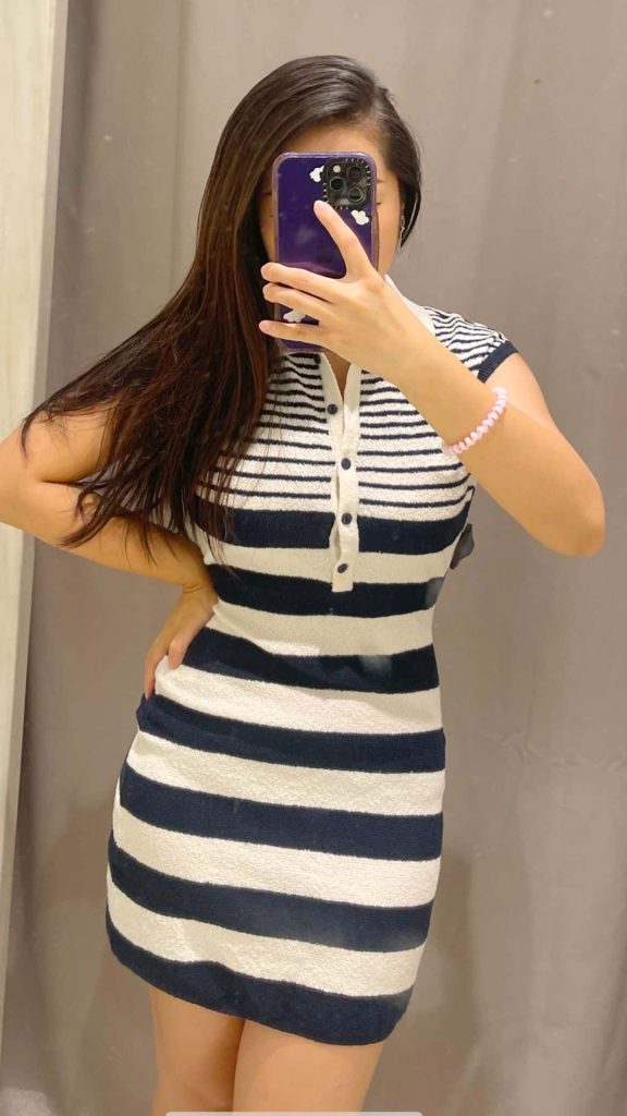 blue polo dress knit zara