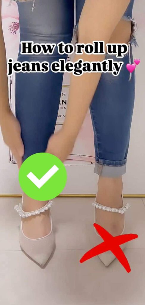 How to roll up jeans in classy way