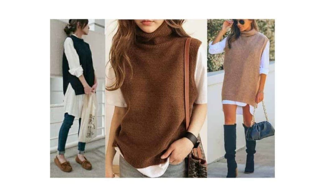 how to wear a sleeveless turtleneck - outfit ideas
