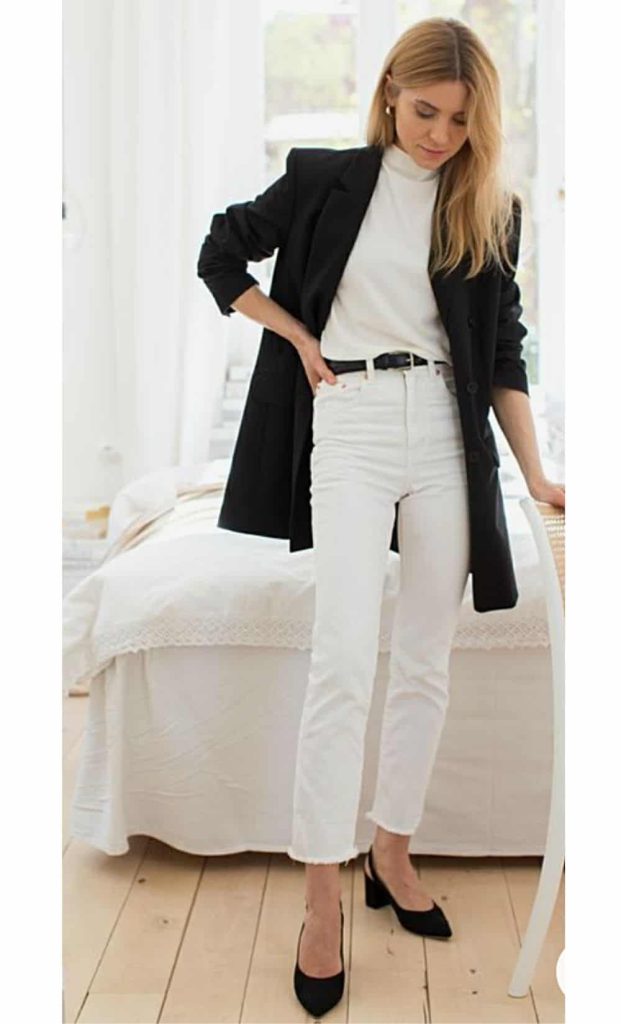White jeans office outfit