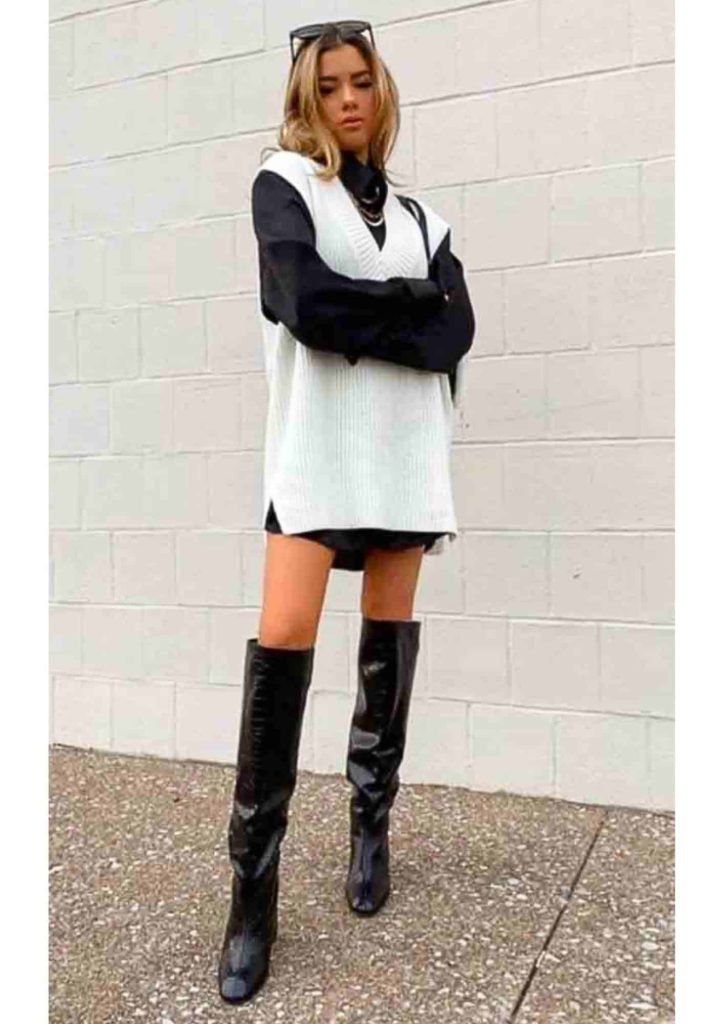 knit vest outfit ideas