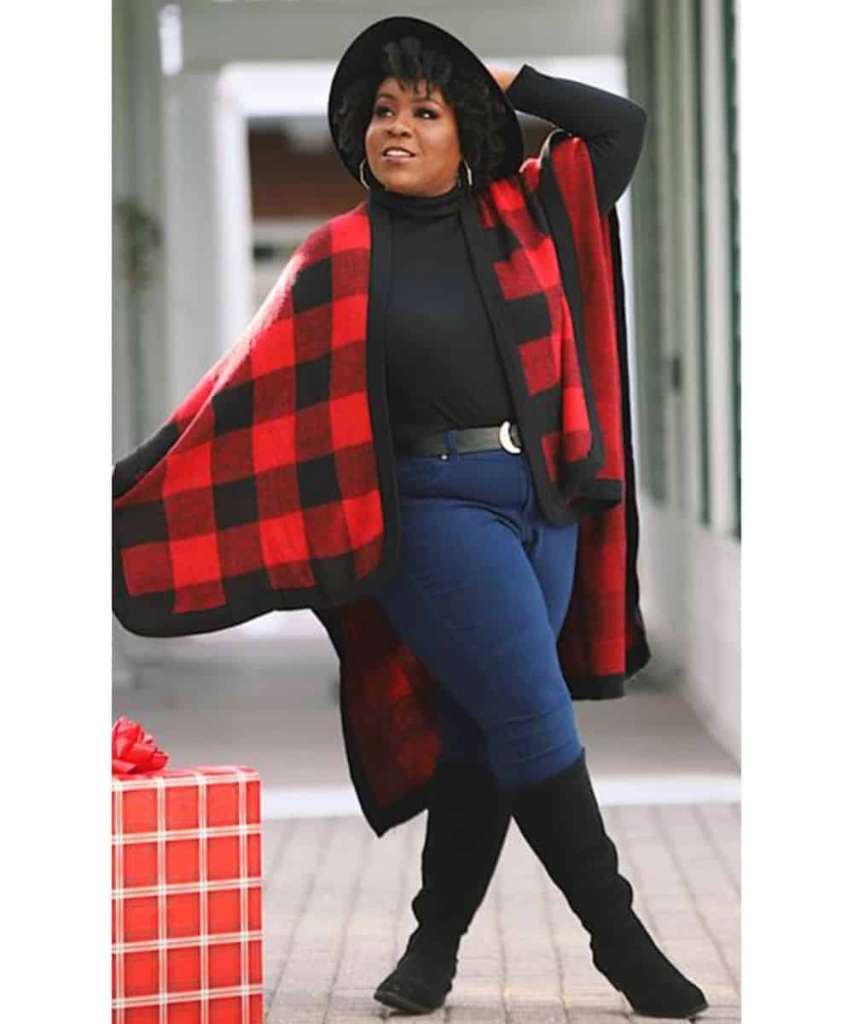 Christmas poncho outfit black women