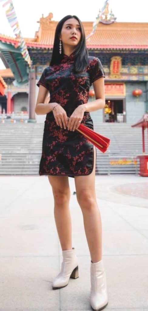 Qiapo dress and boots outfit