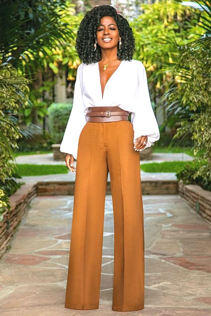 palazzo pants and corset belt