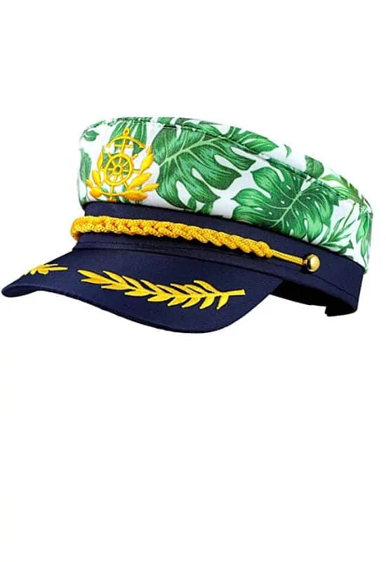 Fun leaf print captain cap