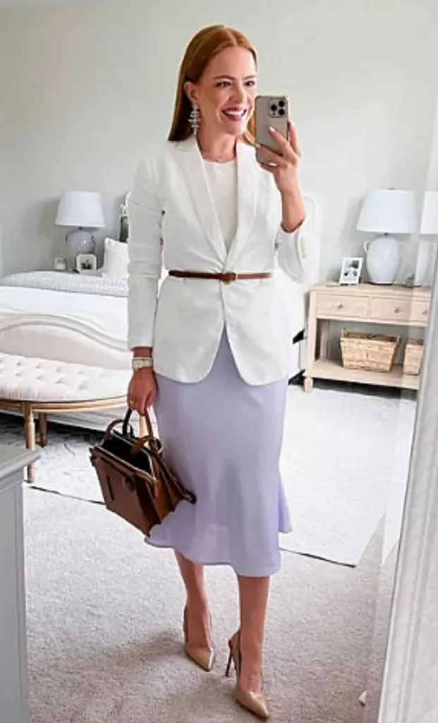 Blazer with belt workwear