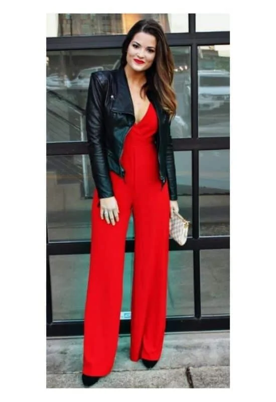red jumpsuit outfit ideas