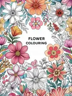 aesthetic colouring book flower printable adult
