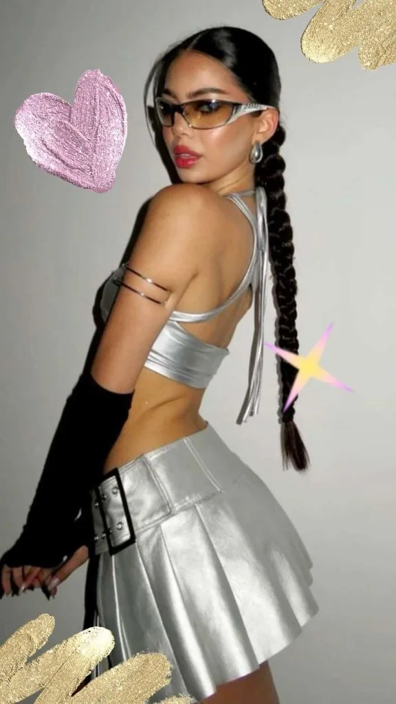 futuristic party space outfit hot girl