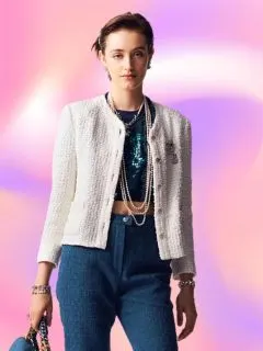 how to wear Chanel style tweed jacket