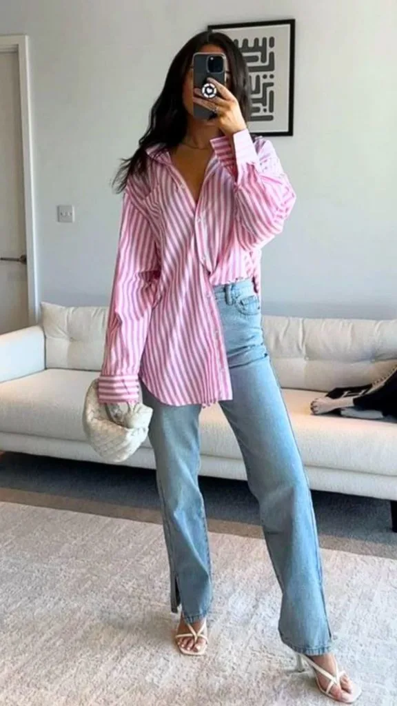 how to wear vertical striped shirt