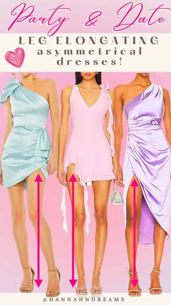 Asymmetrical dress modern feminine style