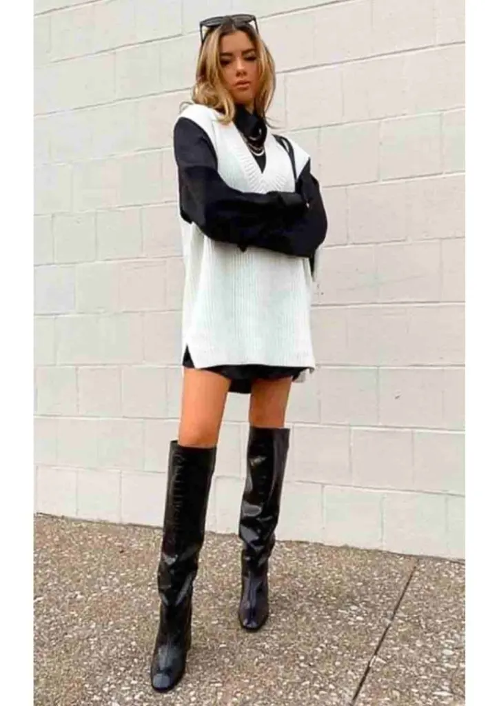 knit vest outfit ideas