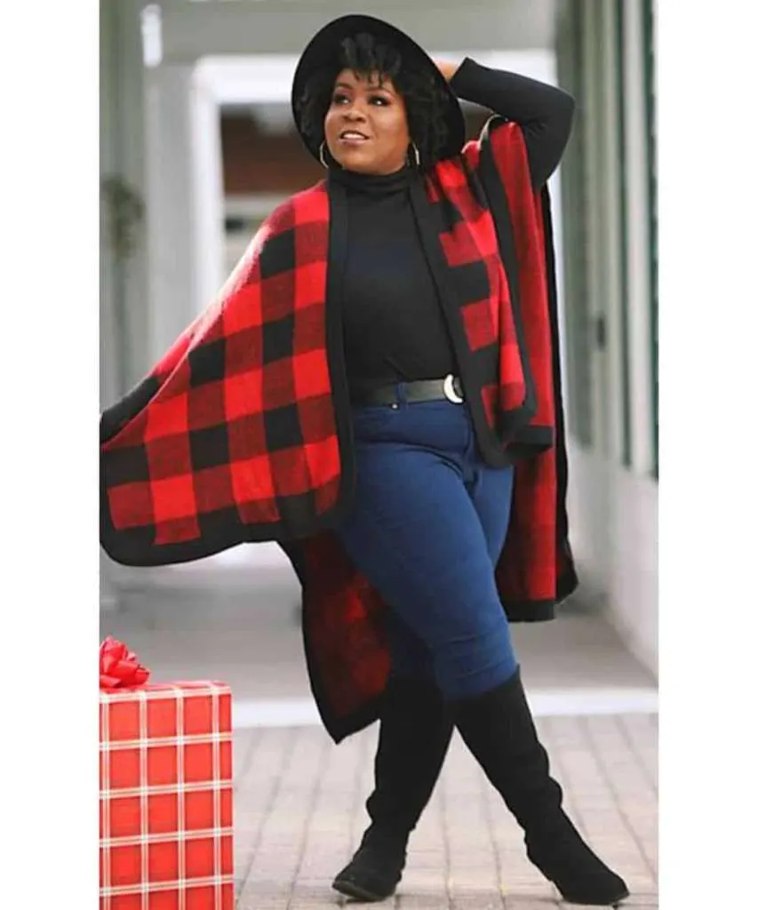 Christmas poncho outfit black women