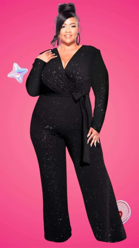 BLACK jumpsuit plus size wedding guest