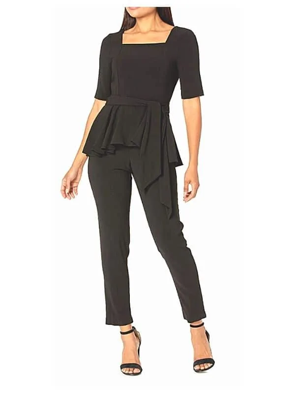 Classy peplum long romper for wedding parties