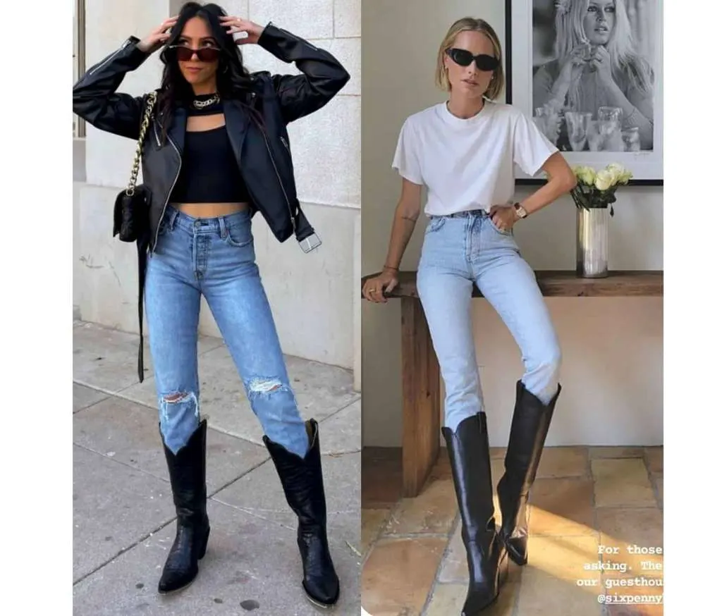 Cowgirl calf boots outfit ideas