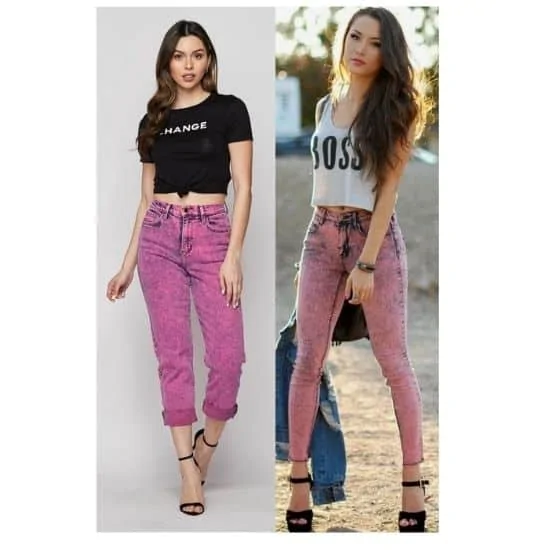 what to wear with pink jeans ladies, pink jeans outfit ideas