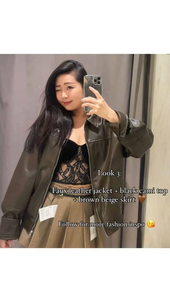 zara jacket and black cami top